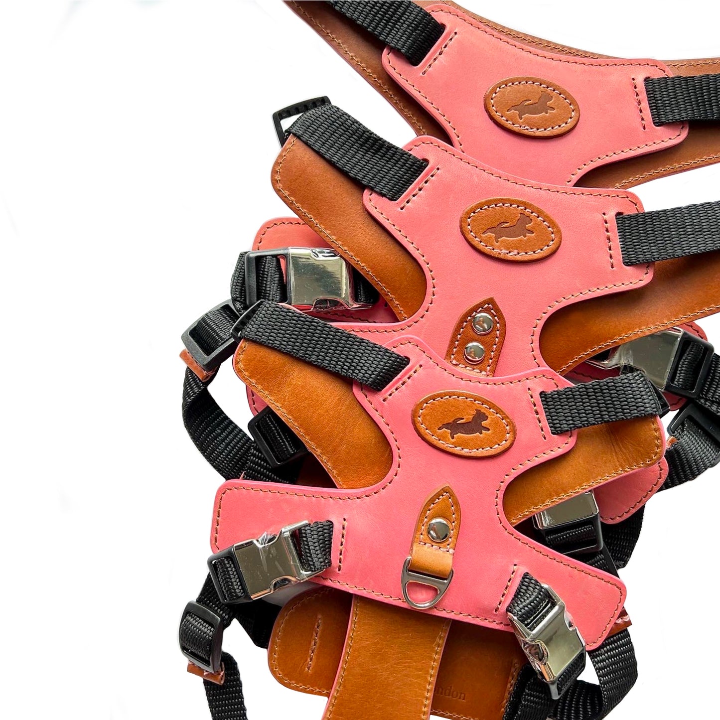 Pink Leather Dog Harness