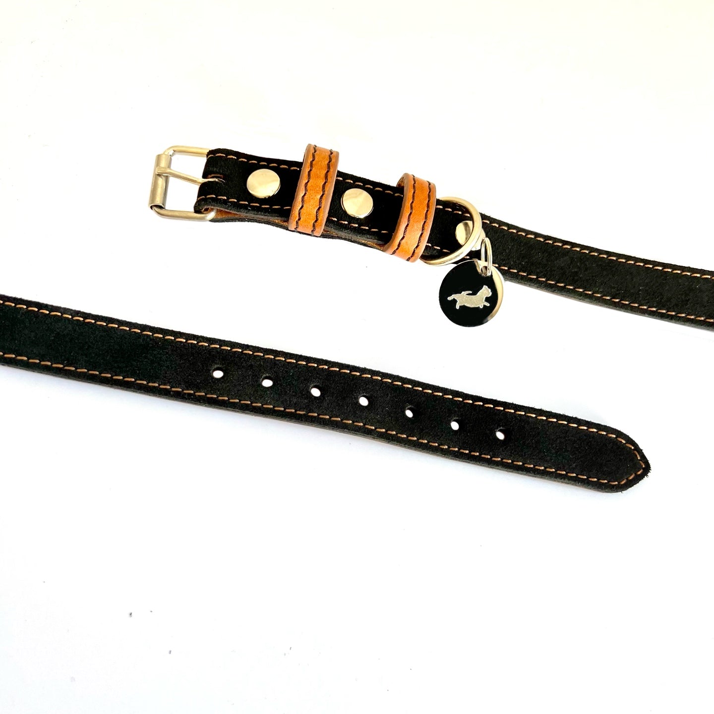 Black Nubuck Dog Collar